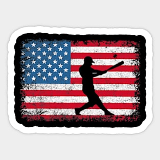 American Flag Baseball Team Sticker